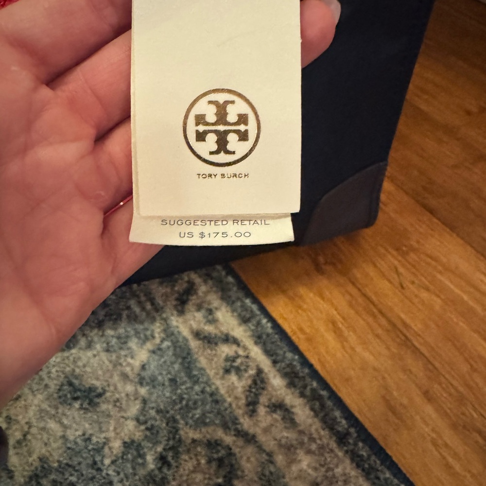 Tory Burch Black and Red Logo Tote - Picture 3 of 15